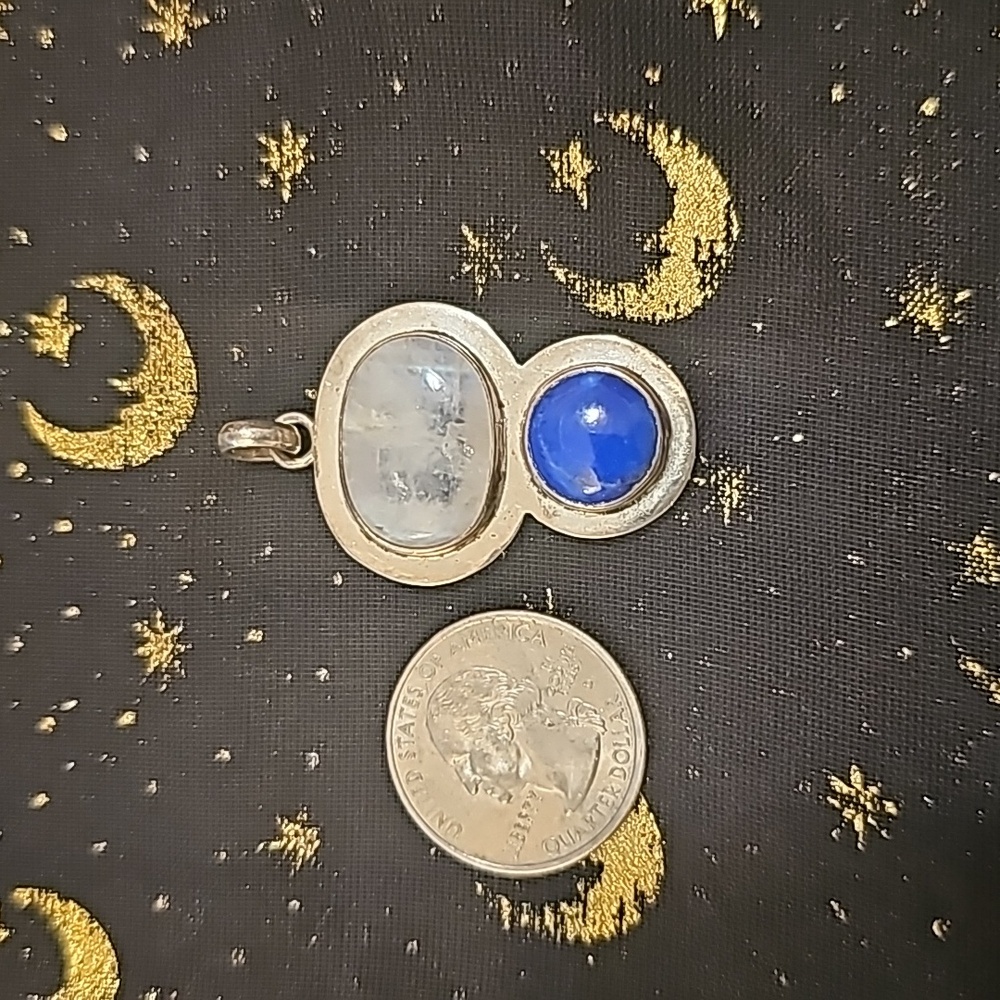 Moonstone & Lapis Pendant